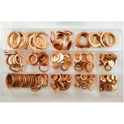 COFFRET de 280 RONDELLES JOINTS CUIVRES ASSORTIES - 12 DIMENSIONS