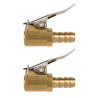 LOT DE 2 EMBOUTS :  AGRAFE COTE VALVE POUR PISTOLET GONFLEUR QUEUE 8 MM