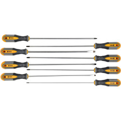 PROMO DE 8 TOURNEVIS EXTRA-LONGS TORX, PLATS ET CRUCIFORMES 325mm